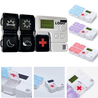 4-Alarm Pill Reminder Digital Timer & Detachable Boxes