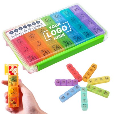 Triple Seal Moisture Proof Food Grade PP Weekly Pill Organizer W/ 28 Compartment